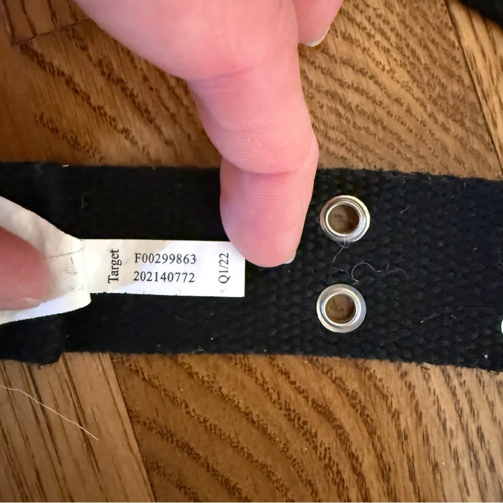 Target Girls Belt Size large Black With Silver Grommets